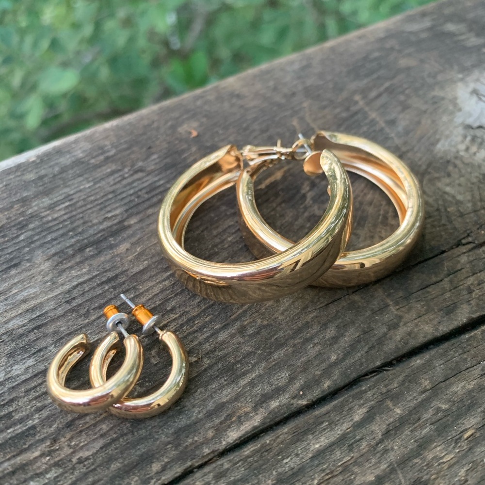 3 for $15 -Cute Thick Hoops With BONUS Tiny Hoops!